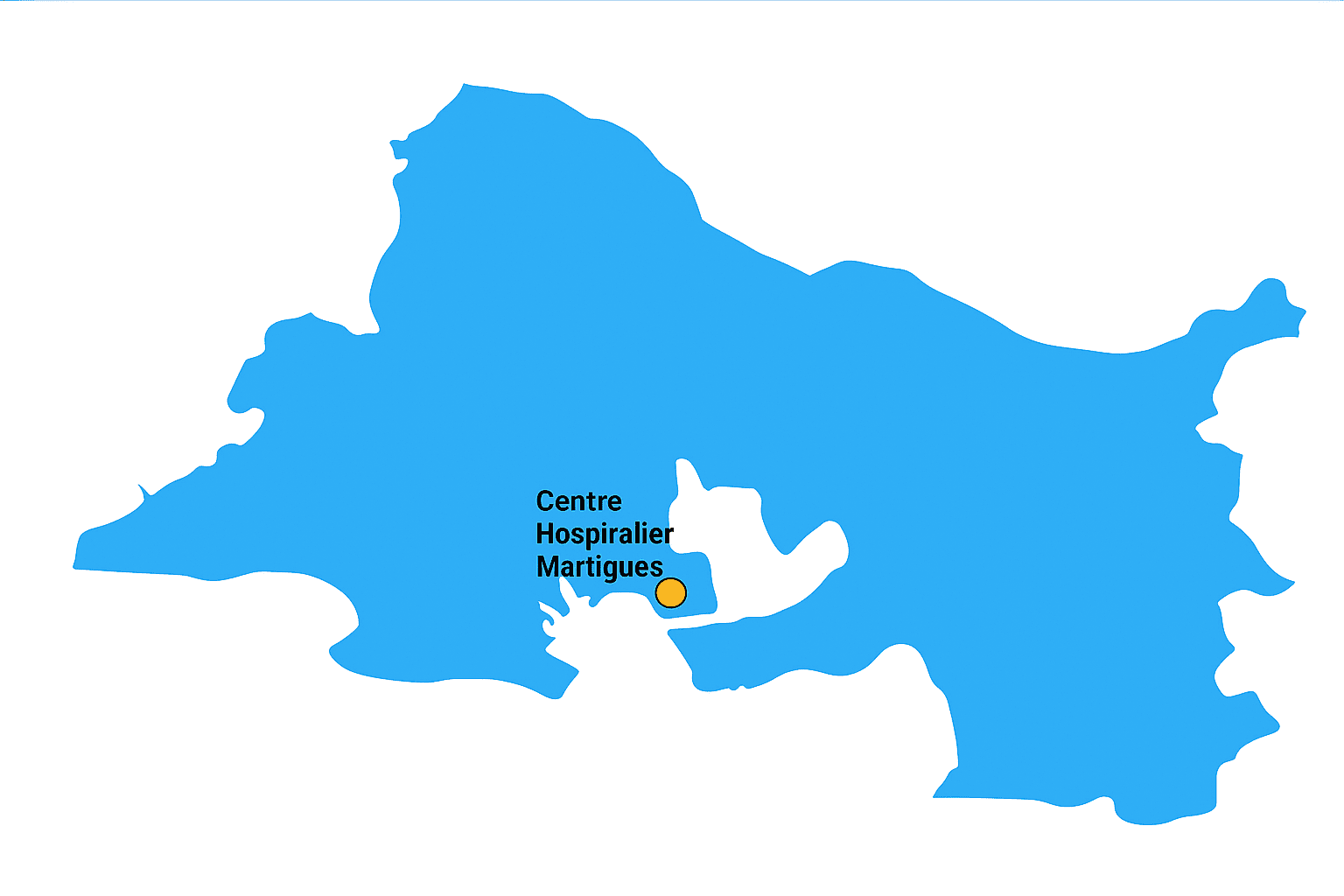 Carte de Martigues avec hôpital